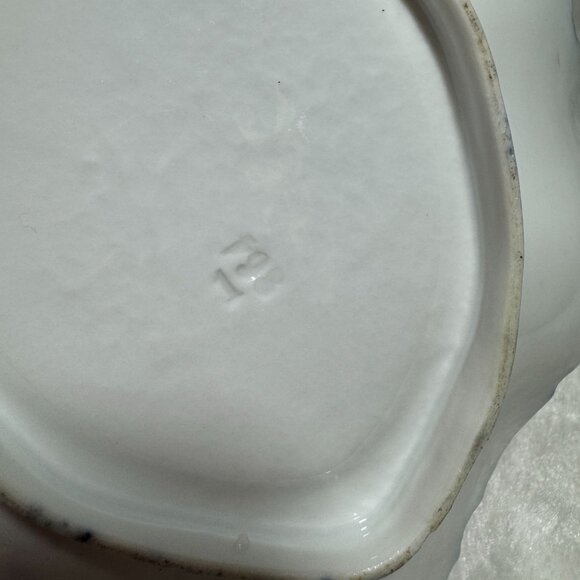 Antique Porcelain Bowl & Plate Set With Floral Design & Gold Accents 2 pc set - Picture 5 of 9